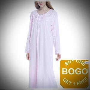 Keyocean nightgown Cotton Long sleeve Light purple size med NWT